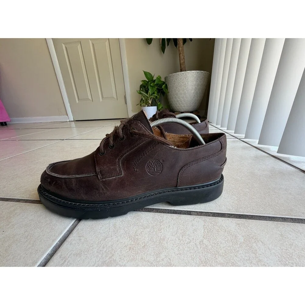 ClaTimberland Men’s Brown Leather Waterproof Oxfords Shoes Split Toe Sole Repair